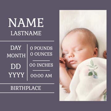 Picture of Baby's Details - 8x8