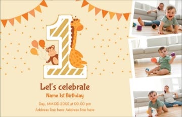 Picture of Classic First Birthday Collage - 4.6" x 7.2"