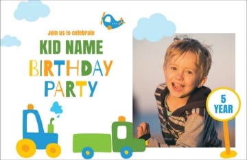 Picture of Little Explorer Birthday Invitation - 4.6" x 7.2"