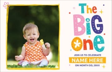 Picture of The Big One Birthday Bash - 4.6" x 7.2"