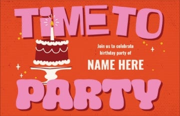 Picture of Time To Party - 4.6" x 7.2"