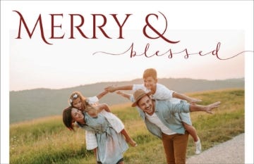Picture of Merry & Blessed - 4.6" x 7.2"