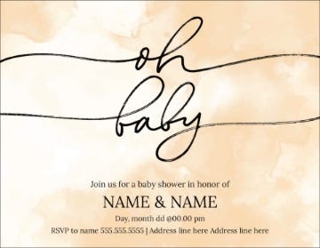 Picture of Chic Oh Baby Invite - 4" x 5.5"