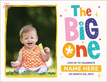 Picture of The Big One Birthday Bash - 4" x 5.5"