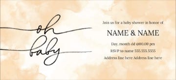 Picture of Chic Oh Baby Invite - 4" x 8"