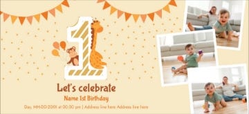 Picture of Classic First Birthday Collage - 4" x 8"