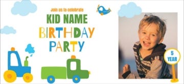 Picture of Little Explorer Birthday Invitation - 4" x 8"