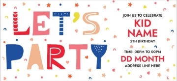 Picture of Let's Party - 4" x 8"