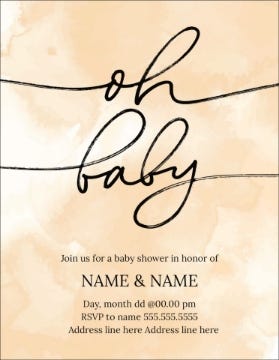 Picture of Chic Oh Baby Invite - 5.5" x 4"