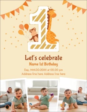 Picture of Classic First Birthday Collage - 5.5" x 4"