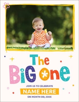 Picture of The Big One Birthday Bash - 5.5" x 4"