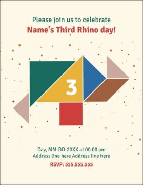 Picture of Paper Animal Invite - 5.5" x 4"