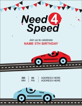 Picture of Little Racer Party - 5.5" x 4"