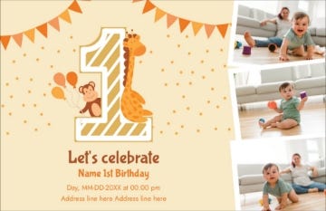 Picture of Classic First Birthday Collage - 6" x 9"