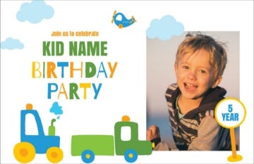 Picture of Little Explorer Birthday Invitation - 6" x 9"