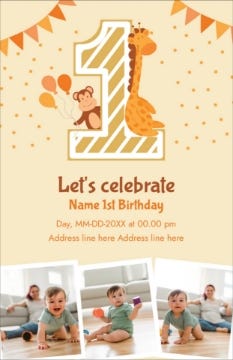 Picture of Classic First Birthday Collage - 9" x 6"