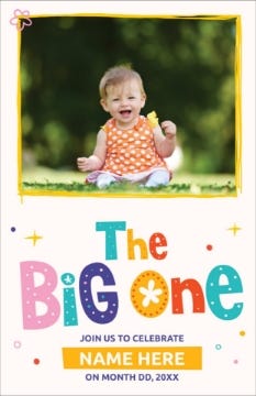 Picture of The Big One Birthday Bash - 9" x 6"