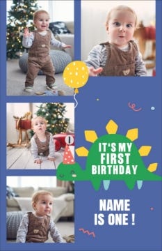 Picture of Jurassic Little Party Invite - 9" x 6"