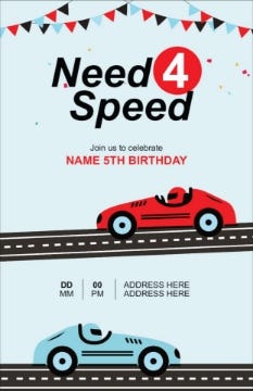 Picture of Little Racer Party - 9" x 6"