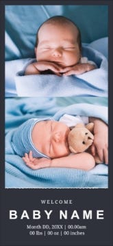 Picture of Charcoal & Sky Blue Newborn - 8" x 4"