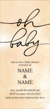 Picture of Chic Oh Baby Invite - 8" x 4"