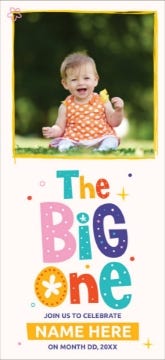 Picture of The Big One Birthday Bash - 8" x 4"