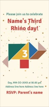 Picture of Paper Animal Invite - 8" x 4"