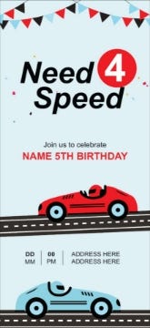 Picture of Little Racer Party - 8" x 4"