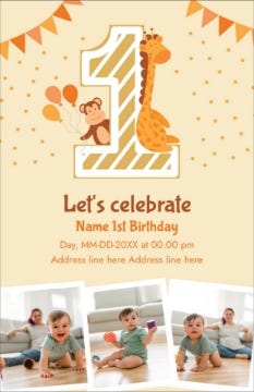 Picture of Classic First Birthday Collage - 7.2" x 4.6"