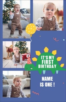 Picture of Jurassic Little Party Invite - 7.2" x 4.6"