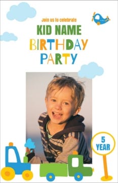 Picture of Little Explorer Birthday Invitation - 7.2" x 4.6"