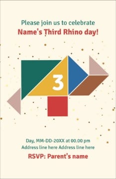 Picture of Paper Animal Invite - 7.2" x 4.6"