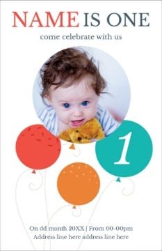 Picture of Balloon Bash First Birthday - 9" x 6"